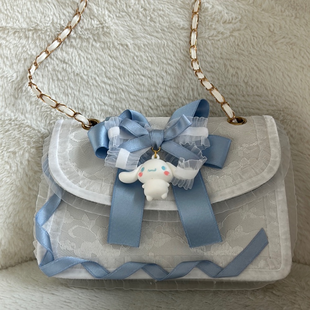 Cinnamoroll white lace, pearl purse- Sanrio